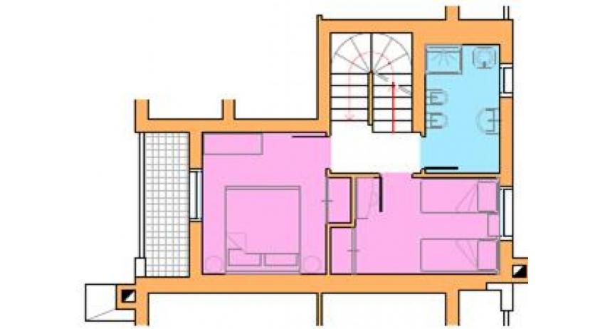 résidence VILLAGGIO AMARE: D8/M - planimétrie au premier étage